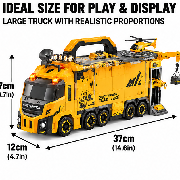 Ruvvie 22-in-1 All-in-One Construction Truck Set Toy