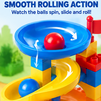 Ruvvie Toddler Marble Run & Building Blocks Toy