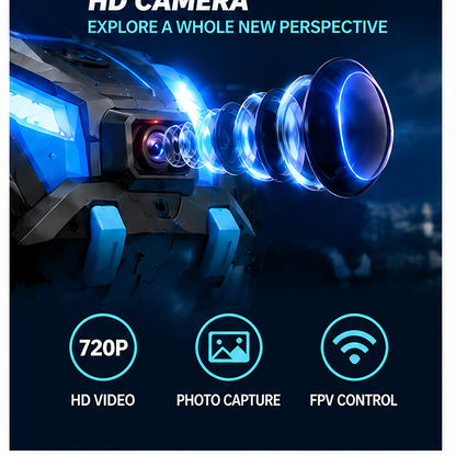 RUVVIE® 360° Rotating HD Camera Remote Control Stunt Car 🚙