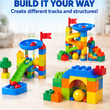 Ruvvie Toddler Marble Run & Building Blocks Toy