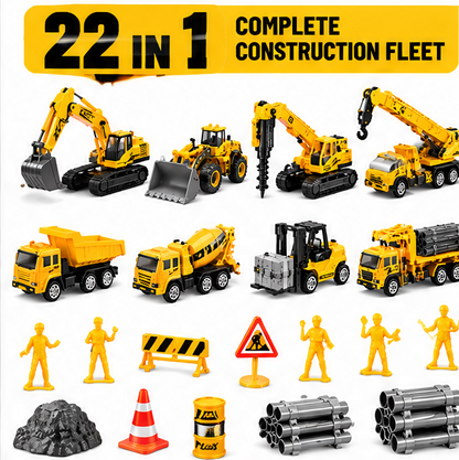 Ruvvie 22-in-1 All-in-One Construction Truck Set Toy
