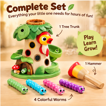 Ruvvie Woodpecker Worm Feeding Game Toy 🐛