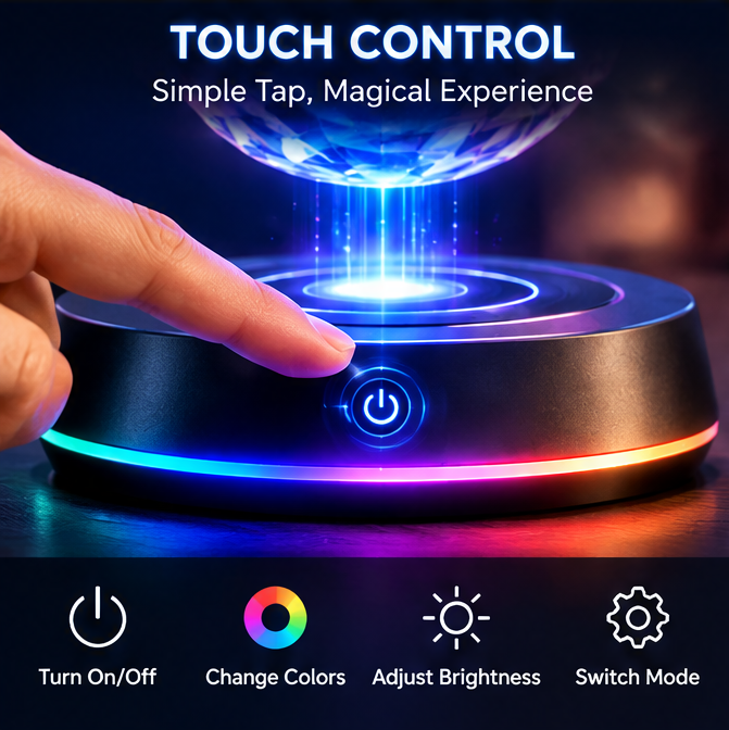 RUVVIE® Magnetic Levitation RGB Crystal Ball Lamp ✨