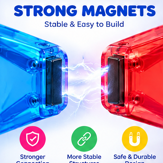 Ruvvie 100 PCS Magnetic Tiles Building Blocks Set
