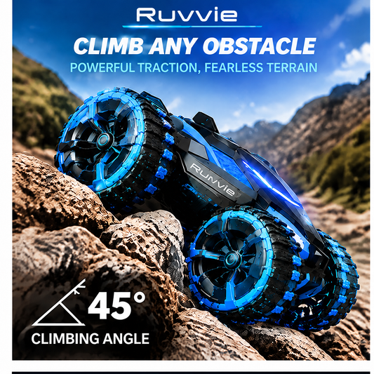 RUVVIE® 360° Rotating HD Camera Remote Control Stunt Car 🚙
