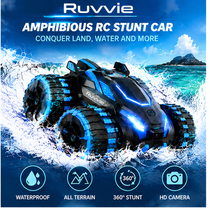 RUVVIE® 360° Rotating HD Camera Remote Control Stunt Car 🚙