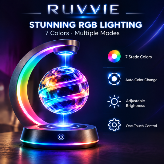 RUVVIE® Magnetic Levitation RGB Crystal Ball Lamp ✨