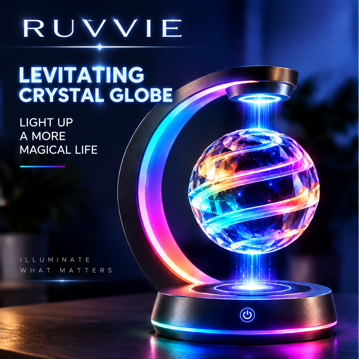 RUVVIE® Magnetic Levitation RGB Crystal Ball Lamp ✨
