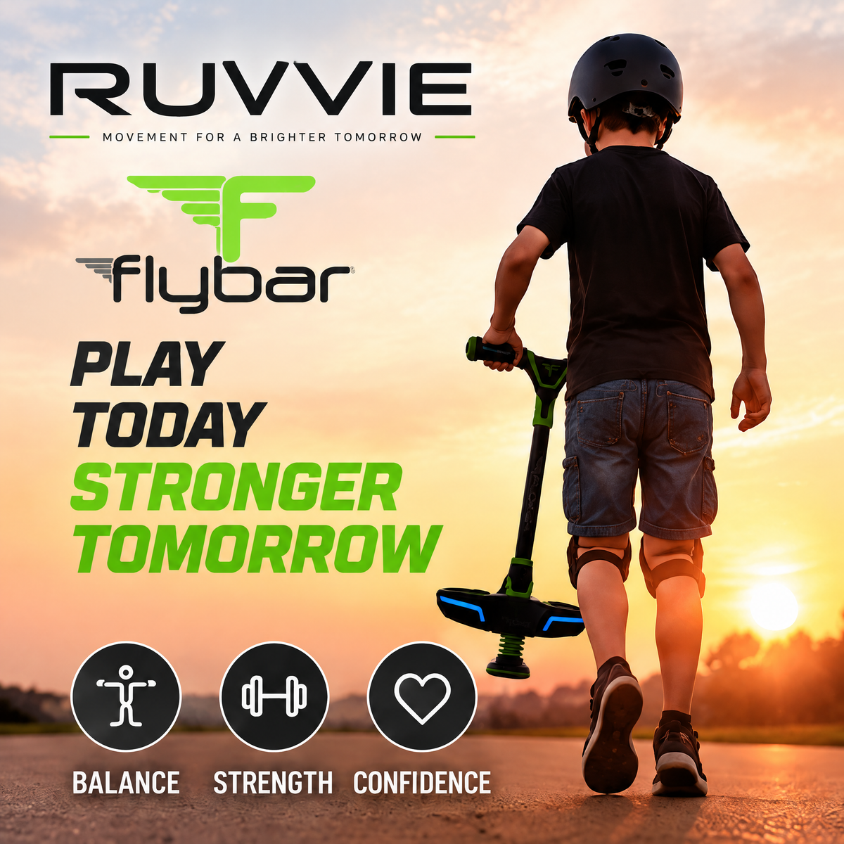 Flybar Ruvvie Kids LED Light-Up Pogo Ball Jump Board Toy 🚀