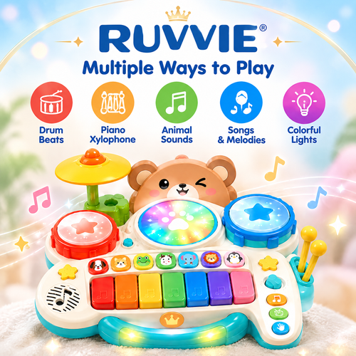 Ruvvie All-in-One Music Fun Piano & Drum Set