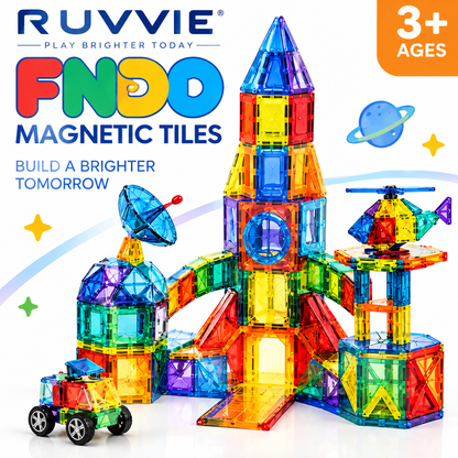 Ruvvie 100 PCS Magnetic Tiles Building Blocks Set
